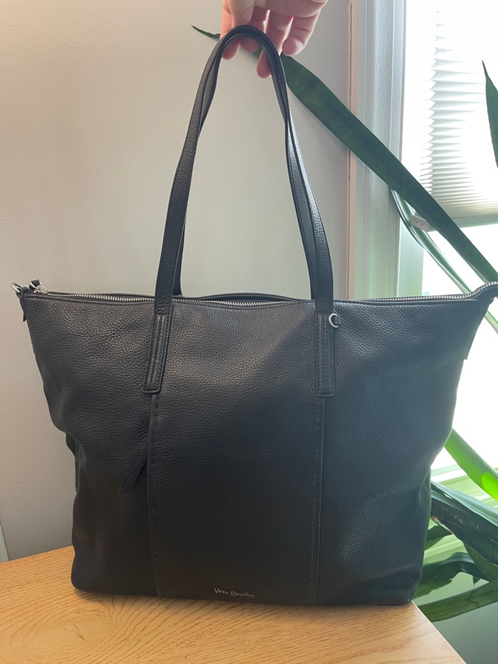 Vera Bradley Black Leather Tote